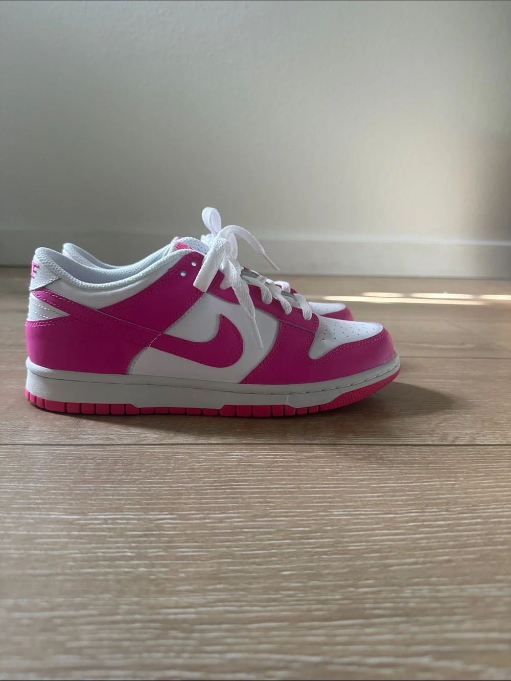 Nike Dunk Low White and Pink Two-Tone Sneakers